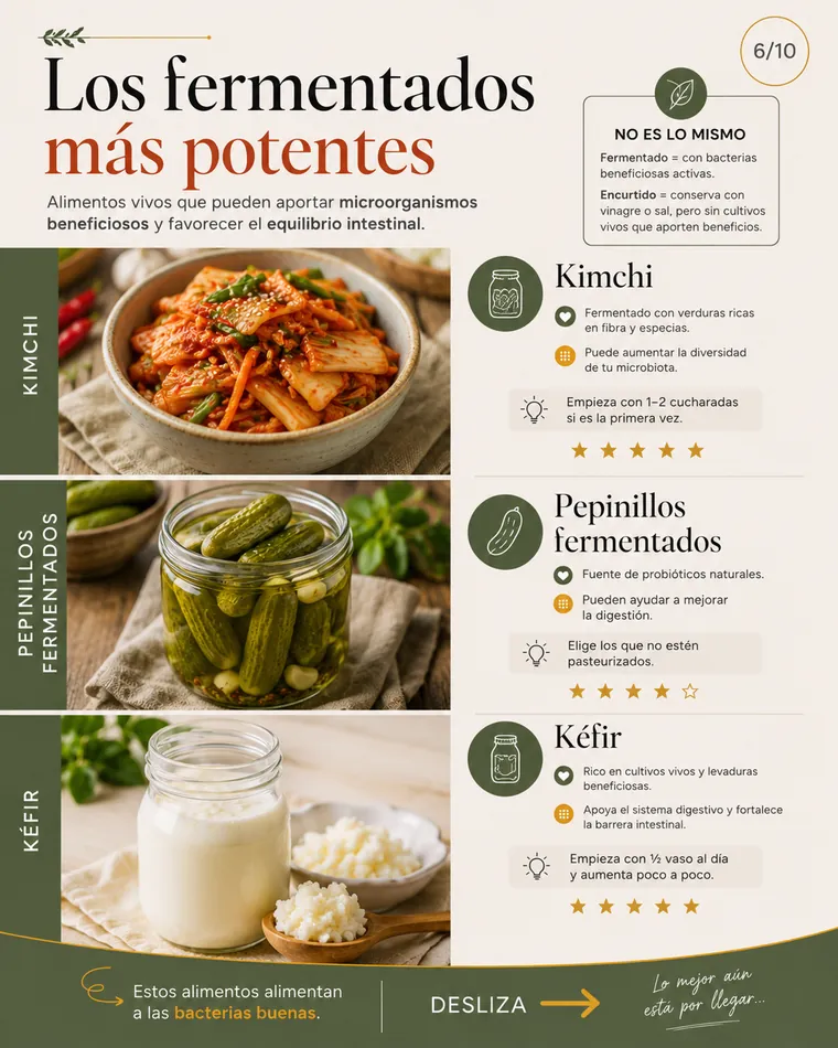 Diapositiva de un carrusel de Instagram para Raúl de Vena dedicada a alimentos fermentados