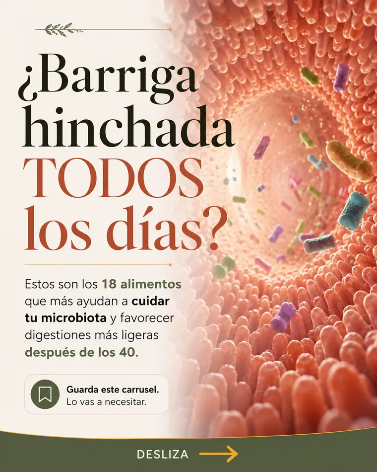 Portada de un carrusel de Instagram para Raúl de Vena sobre alimentación y microbiota después de los 40